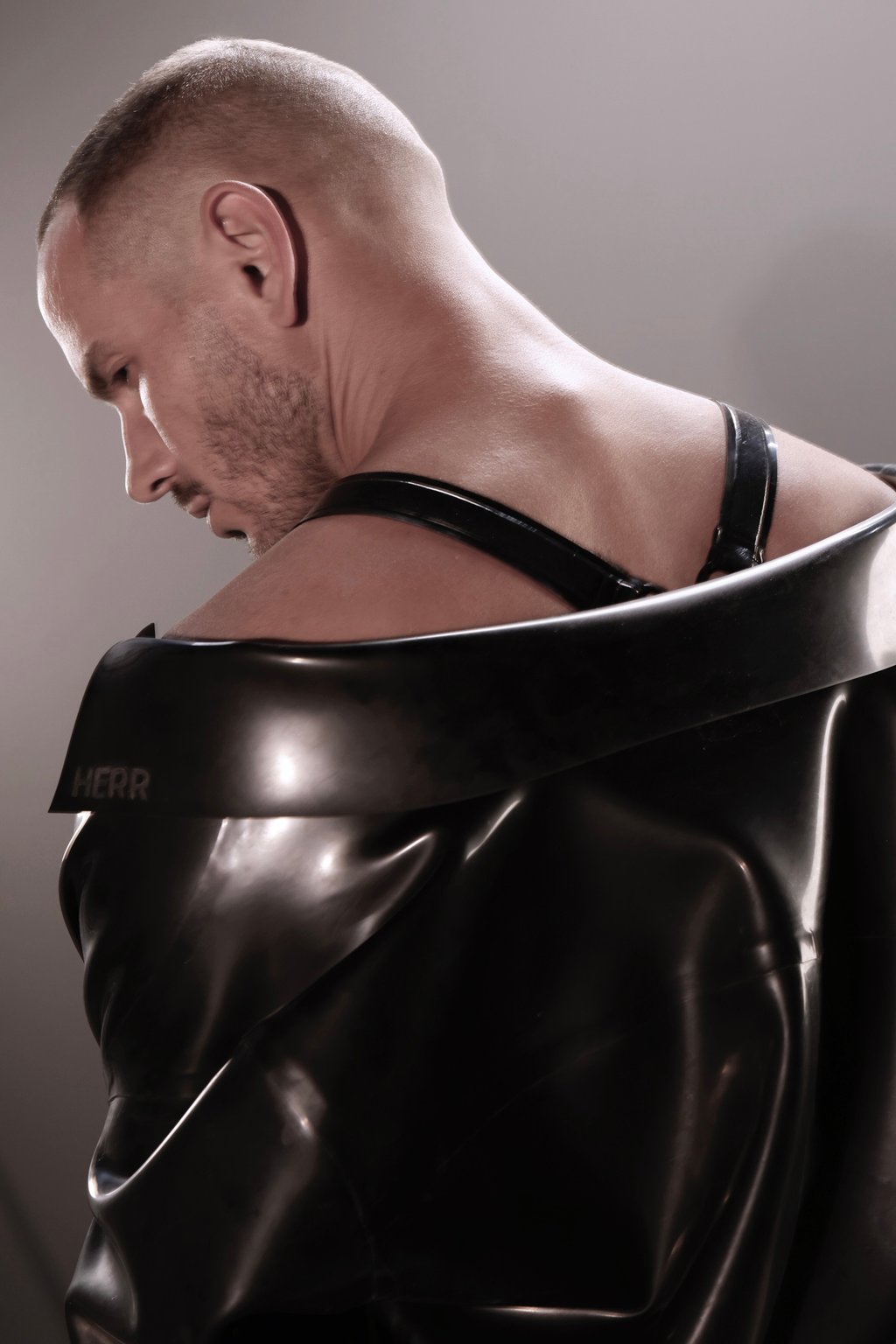 rubber jacket coat made in bt HERR amsterdam