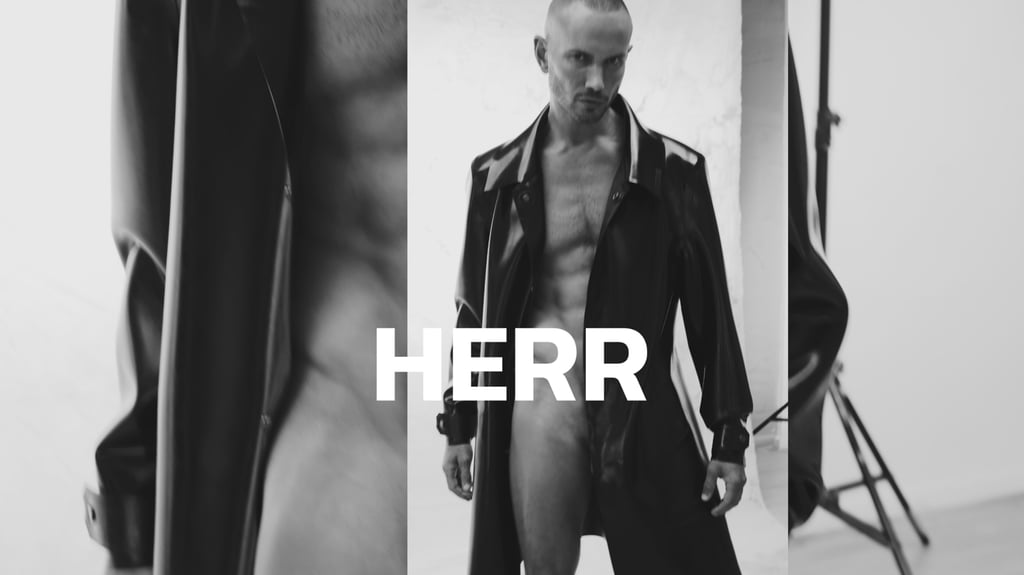 HERR long latex coat men