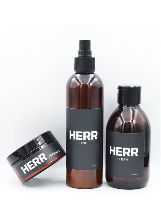 HERR Care kit with HERR Preserve 70g HERR Shine 250ml HERR Clean 250ml