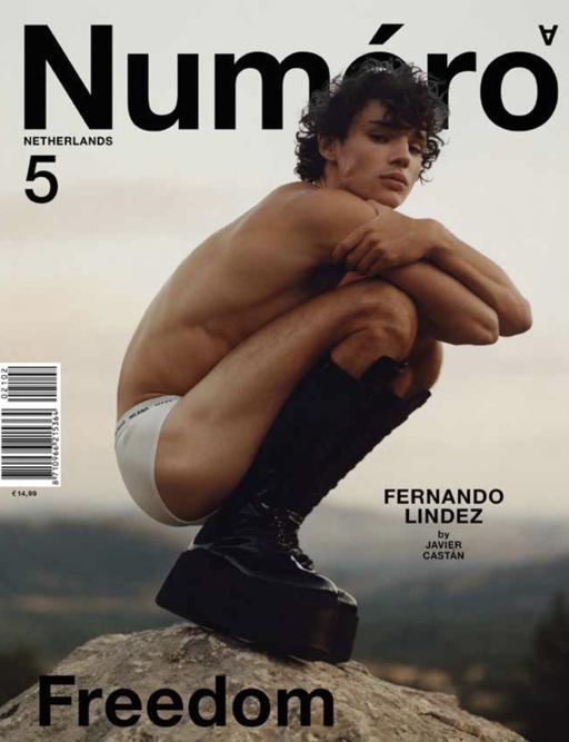 Magazine cover Numéro Netherlands featured HERR Amsterdam latex clothing pieces